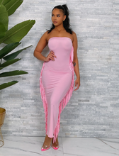 Load image into Gallery viewer, Fringe with Benefits Dress - Pink
