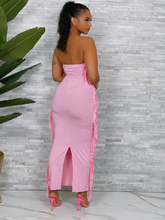 Load image into Gallery viewer, Fringe with Benefits Dress - Pink
