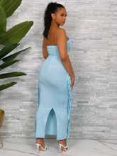 Load image into Gallery viewer, Fringe with Benefits Dress - Blue
