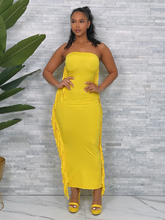 Load image into Gallery viewer, Fringe with Benefits Dress - Yellow
