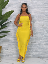 Load image into Gallery viewer, Fringe with Benefits Dress - Yellow
