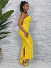 Load image into Gallery viewer, Fringe with Benefits Dress - Yellow
