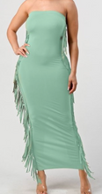 Load image into Gallery viewer, Fringe with Benefits Dress - Green
