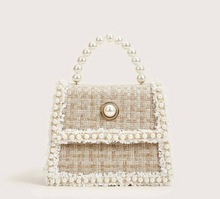 Load image into Gallery viewer, Tweed Pearl Handbag Purse
